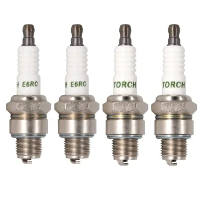 Image of TORCH 4pcs E6RC Spark Plug Solid Terminal Repalce for BR6HSA/ BR6HS Plug, 98076 5671G/ 5691G WF20TT/W20FR L/W20FSR U OEM