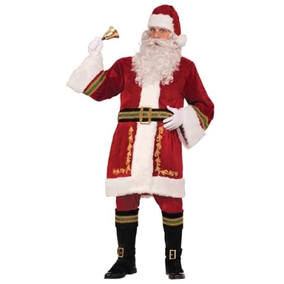 Image of Bristol Novelty AC781 Santa Claus Classic Costume Set Adult Fancy Dress, Men, Red, One Size