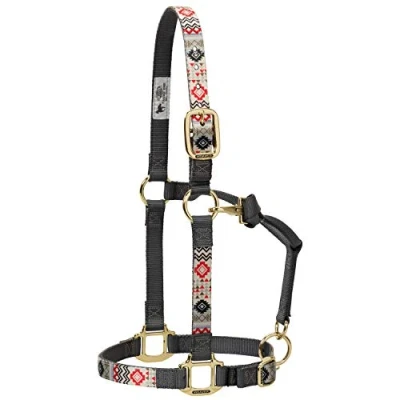 Image of Weaver Leather Nylon Crimson Aztec Adjustable Chin and Throat Snap Halter, Average