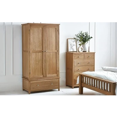 Image of Julian Bowen Mallory Combination Wardrobe, Oak, 190 x 97 55