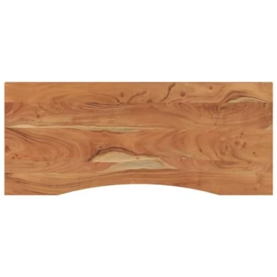 Image of vidaXL Solid Acacia Wood Desk Top 120x50x2.5 cm Rectangular Versatile, Curved Edge, Brown