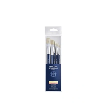 Image of Lefranc Bourgeois 810107 Assortment of 6 Pork Silk Brushes Short Handle
