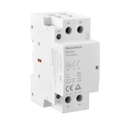 Image of Heschen Household AC Contactor, CT1 63, 2 Pole Two Normally Open, 220V/240V Coil Voltage, 35 mm DIN Rail Mount