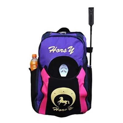 Image of Sport Tent Professional Horse Riding Boot Bag Helmet Parent Child Equestrian Backpack with Hat Compartment (Child Edition, Purple)