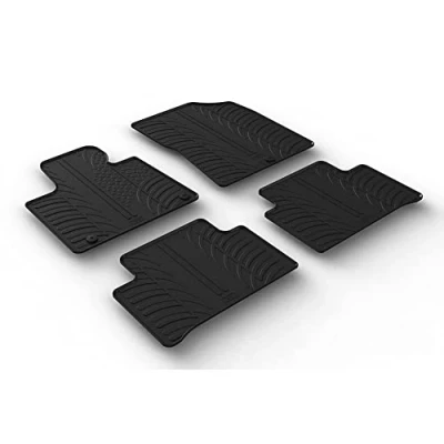 Image of GLEDRING Rubber Mats Set Compatible with Kia Sorento IV (MQ4) 2020 (T Profile 4 Pieces + Mounting Clips)
