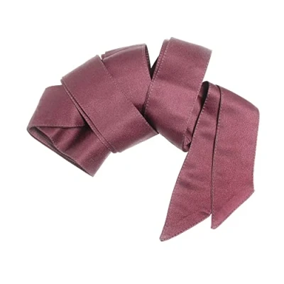 Image of Maya Deluxe Women&#039;s Belt Ladies Satin Sash Waist Tie Ribbon Bow Accessory for Bridesmaids Bridal Wedding Prom Evening Occasion, Desert Rose, S M