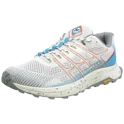 Image of Merrell Men&#039;s Moab Flight Sneaker, White/Tahoe, 7 UK