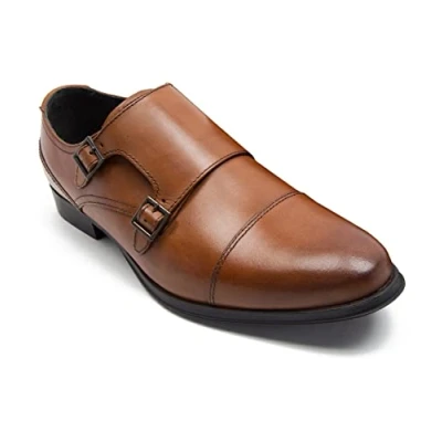Image of Thomas Crick Men&#039;s Boycie Double Monk Strap Formal Shoes Tan