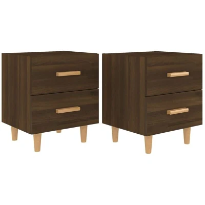 Image of vidaXL Bed Cabinets 2 pcs Brown Oak 40x35x47.5 cm