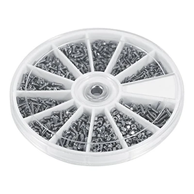 Image of 600Pcs Small Screws TOPINCN 12 Kinds Of Mini Nuts Assortment Kit M1 M1.2 M1.4 M1.6 for Watches Glasses