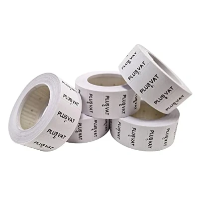 Image of Swift 22 x 12 mm Price Gun Labels CT1 Plus VAT 5 Rolls 2,500 Stickers Pricemarking Tags Fits Many Pricing Labellers