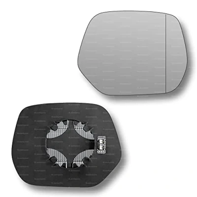Image of Less4spares Replacement Wing Mirror Glass Right Compatible with Honda CR V 2012 2018 CLIP ON Driver Off side Heated Blind Spot