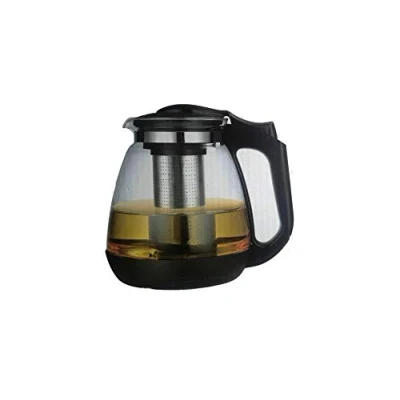 Image of Jinbo Glass Teapot 1800ml Stylish Modern Heat Resistant Tea Pot with Stainless Steel Infuser and Cool Touch Handle Perfect for Home/Picnic/Office use