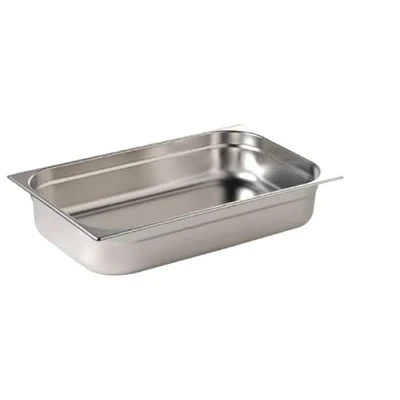 Image of Stainless Steel Gastronorm Container, 1/1 Size, 530 x 325mm, Commercial Grade, Hot and Cold Food Storage (65mm Deep)