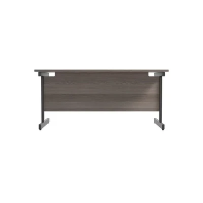 Image of Jemini Rectangular Single Upright Cantilever Desk 1800x800x730mm Grey Oak/Black KF819431