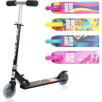 Image of BOLDCUBE Classic 2 Wheeler Scooter for Kids Ages 6+ Lightweight Fold &amp; Go Adjustable Height 69 to 82 cm