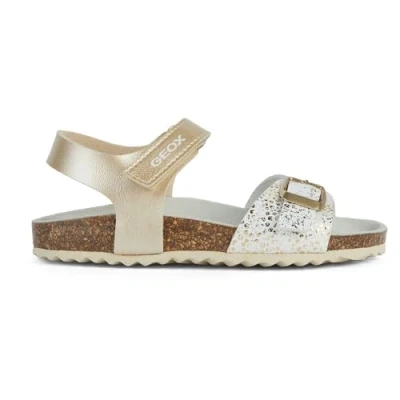 Image of Geox J Adriel Girl C Sandal, Platinum White, 7.5 UK Child