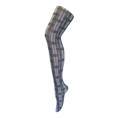Image of Sock Snob Ladies Thick Coloured 80 Denier Opaque Patterned Winter Fashion Tights (8 14 UK 36&quot;/42&quot;, Skye Black/White)