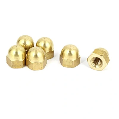 Image of Sourcingmap Hex Cap Nuts 6Pcs M10 Dome Brass Hexagon Decorative Nut for Screws Bolts Tone