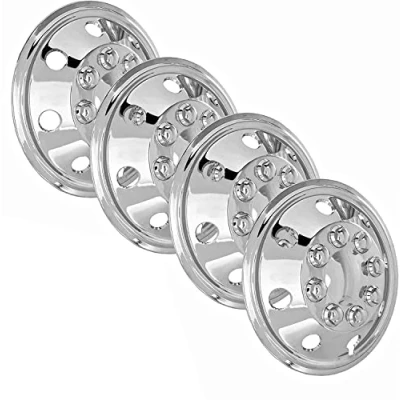 Image of 15&quot; Chrome Van Wheel Trims Motorhome RV American Style Hub Caps X 4 Commercial