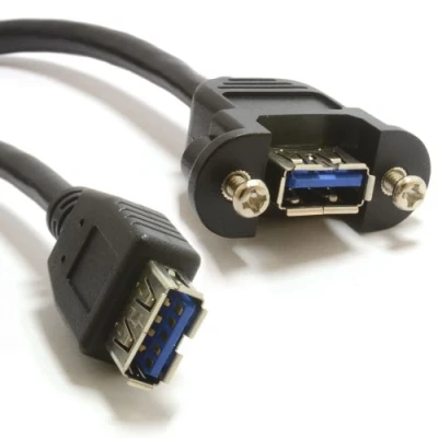 Image of kenable USB 3.0 Panel Mount Female A Socket to Cable Adapter 15cm