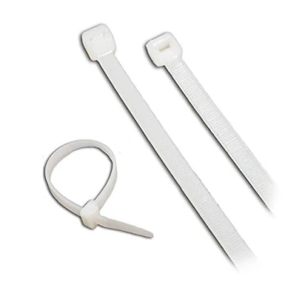 Image of 50 Pieces Black and White Cable Ties (7.6mmx400mm, Natural)