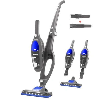 Image of Akitas 3in1 Cordless Vacuum Cleaner Upright Handheld Stick Lightweight 22.2v 150W Rechargeable Lithium Battery Good For Carpet, Pet Hair (AKU10)
