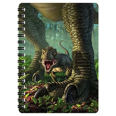 Image of 3D LiveLife Jotter Wee Rex from Deluxebase. Lenticular Dinosaur A6 Spiral Notebook with Plain Recycled Paper Pages. Artwork Licensed Renowned Artist Jerry LoFaro