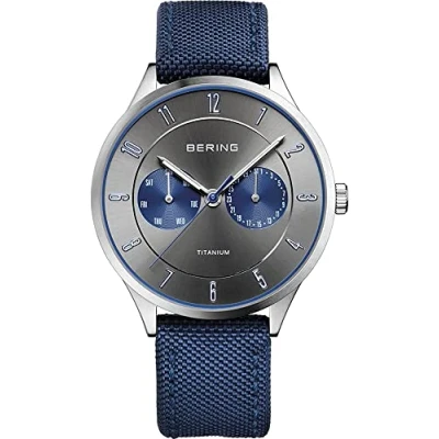 Image of BERING Men Analog Quartz titanium collection Watch with Nylon Strap and Sapphire Crystal 11539 873