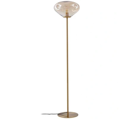 Image of Lindby Lelia floor lamp, amber, glass, metal, 150 cm
