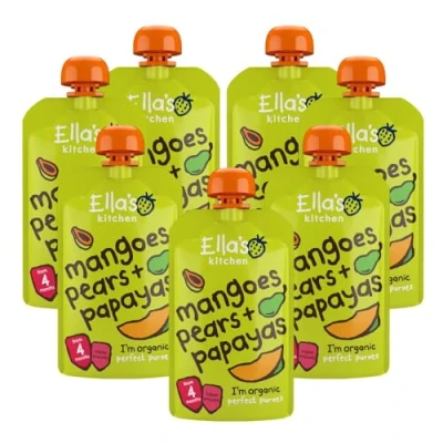 Image of Ella&#039;s Kitchen Mangoes/ Pears and Papayas 120 g (Pack of 7) (Organic)