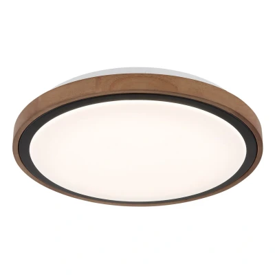 Image of Bruno 36cm Integrated LED Semi Flush Ceiling Light Matt Black 3000 6000K