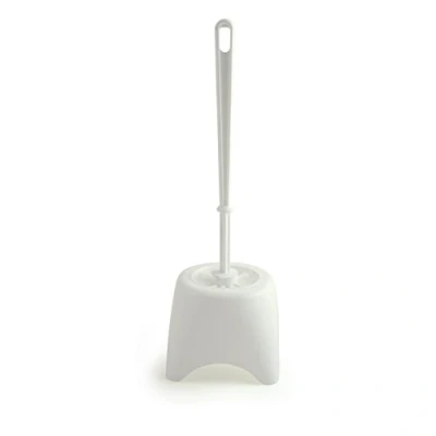 Image of Bentley Toilet Brush Set with Potted Holder, White, M
