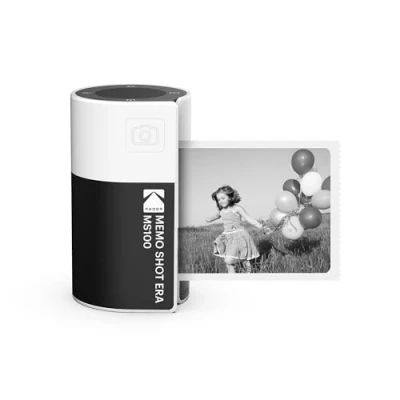 Image of KODAK Memo Shot ERA Kids Instant Digital Camera and Photo Label Printer, White (Camera with 1 Roll One Touch Cartridge)