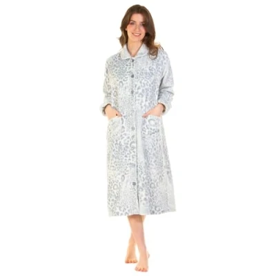Image of Undercover Ladies Animal Classics Button Robe 67469 Blue L XL