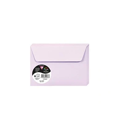 Image of Clairefontaine Ref 5866C Pollen Adhesive Envelopes (Pack of 20) C6 Sized, 120gsm Paper, Printer Compatible, Acid Free, Strip for Easy Seal Lilac