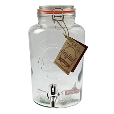 Image of Kilner 2Pc 5L Juice Cocktail Drinks Ice Cold Beverage Dispenser Glass Container