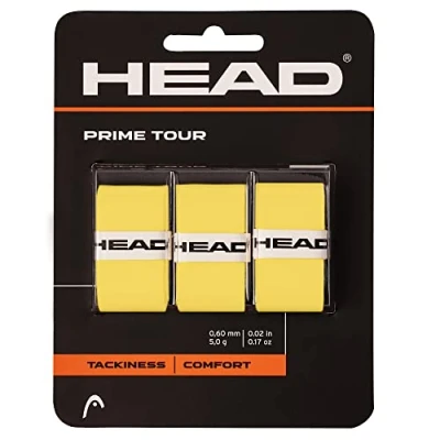 Image of HEAD Prime Tour racket overgrip 3 pack, standard size, Yellow