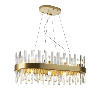 Image of Grace 20 Light Pendant Ceiling Brushed Gold, Transparent, G9