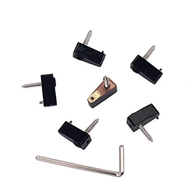 Image of Alnicov Electric Bass Guitar Headless String Nut Set，with 1 Wrench 6 Screw Parts Black