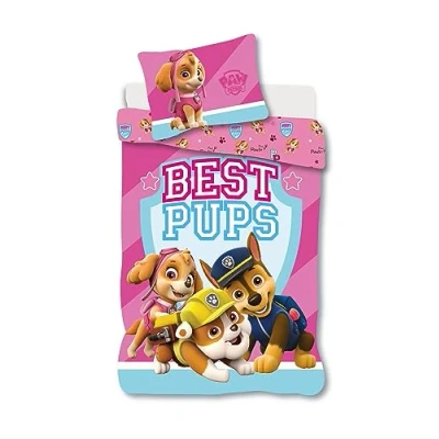 Image of Paw Patrol Best Pups Bedding Set, Baby Duvet Cover 100 x 135 cm + Pillowcase 40 60 cm, 100% Cotton, with Chase, Ruben and Stella