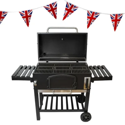 Image of MonsterShop 2XL BBQ Smoker Grill &amp; Union Jack Bunting