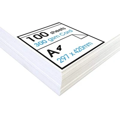 Image of 100 x A4 PREMIUM THICK WHITE PRINTER CRAFT CARD 300gsm