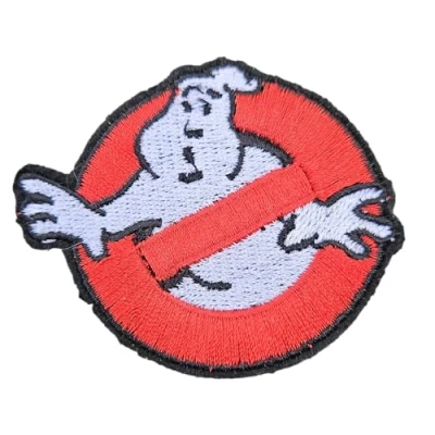 Image of Fat catz copy 1x Ghostbusters Logo (HQ) Embroidered Iron on Sew Patch Different Designs (Small 6.5cm Ghostbusters)