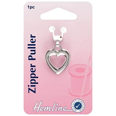Image of Hemline Zipper Pull Heart Silver