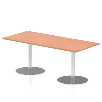 Image of Italia 1800 x 800mm Poseur Rectangular Table Beech Top 725mm High Leg