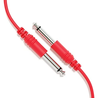 Image of ExcelValley 1 Pack Mono Patch Cables TS 6.35mm to Eurorack Synth [Red 180cm 71&quot;]