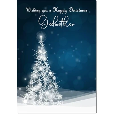 Image of doodlecards Godmother Christmas Card Medium Size with Plain Envelope
