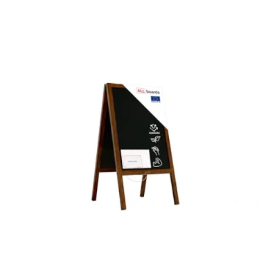 Image of ALLboards Waterproof Pavement Sign with Varnished Wooden Frame 118x61cm, Water Resist Sidewalk Advertising Board Chalkboard A Chain Double Sides for Shop Pub Restaurant