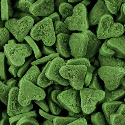 Image of Green Heart Sprinkles 30g Bag Edible Cake Decoration Sugar Toppers